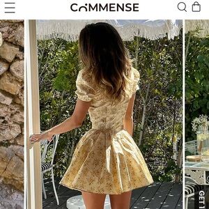 Commense Yellow Floral Mini Dress